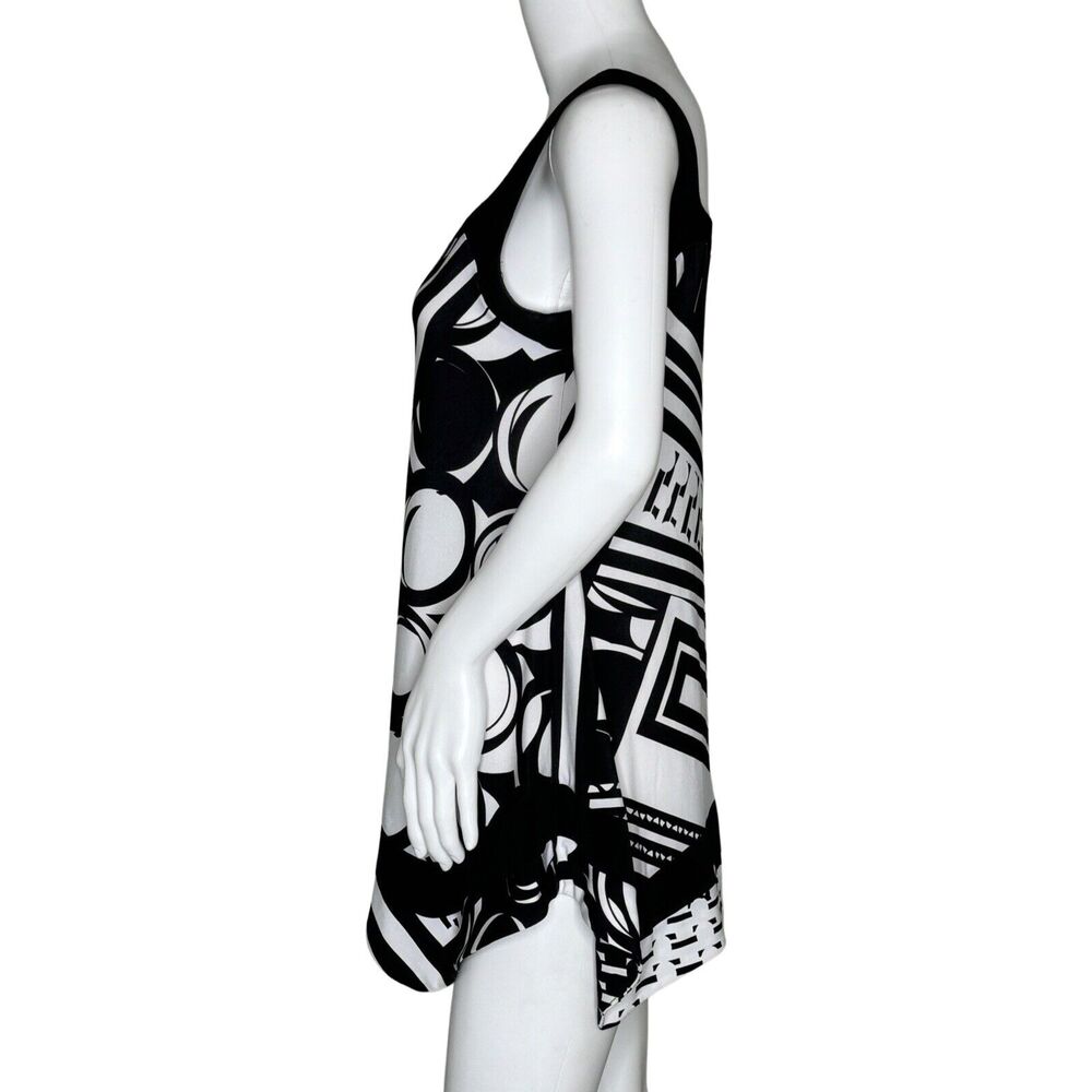 Joseph Ribkoff Shirt‎ Womens 6 Black White Geometric Blouse Retro Edgy Artsy - Picture 3 of 8